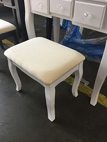 Wood Make-Up Vanity Table Set (White) 3 Wood Make-Up Vanity Table Set (White) - Image 3