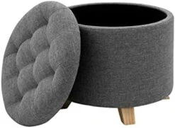 DBHCXD Multifunction Storage Ottoman Chair Stool Removable Cover Upholstered Footstool Round Linen Pouffe Chair Household Organizer (Color : E, Size : 44 * 41cm) 12 DBHCXD Multifunction Storage Ottoman Chair Stool Removable Cover Upholstered Footstool Round Linen Pouffe Chair Household Organizer (Color : E, Size : 44 * 41cm) -Best Furniture Store 41oTGQ pILL. AC
