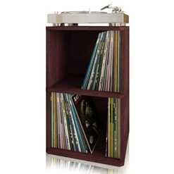 Way Basics Vintage Vinyl Record Cube 2-Shelf Storage, Organizer - Fits 170 LP Albums (Tool-Free Assembly And Uniquely Crafted From Sustainable Non Toxic ZBoard Paperboard) Espresso
