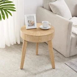 Gexpusm End Tables Living Room Set Of 2, Round Solid Natural Oak Wood Coffee Table, Nesting Table, Suit For Farmhouse, Bedroom And Living Room, 31.5 * 31.5 * 14 In 15 Gexpusm End Tables Living Room Set Of 2, Round Solid Natural Oak Wood Coffee Table, Nesting Table, Suit For Farmhouse, Bedroom And Living Room, 31.5 * 31.5 * 14 In -Best Furniture Store 41olJ7W2psL