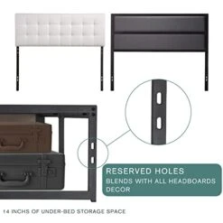 14'' Metal Platform Queen Bed Frame With Strong Steel Slats Support/Sufficient Storage Space/Mattress Foundation/No Box Spring Needed/Easy Assembly -Best Furniture Store 41omBeGkaZL