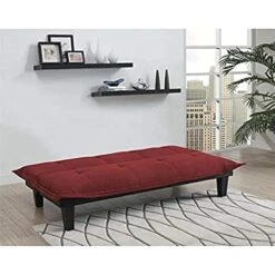 N/a Convertible Futon Couch Bed With Microfiber Upholstery And Wood Legs, Red 7 N/a Convertible Futon Couch Bed With Microfiber Upholstery And Wood Legs, Red -Best Furniture Store 41ovue42U4L 1