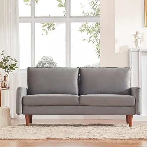 Dreamsir 70'' Mid Century Modern Sofa, Velvet Loveseat Furniture With Two Storage Bags, Small Love Seats Couch For Small Spaces, Velvet Sofa For Living Room & Apartment, Easy-Assembly (Sofa, Ginger) 7 Dreamsir 70'' Mid Century Modern Sofa, Velvet Loveseat Furniture With Two Storage Bags, Small Love Seats Couch For Small Spaces, Velvet Sofa For Living Room & Apartment, Easy-Assembly (Sofa, Ginger) - Image 7