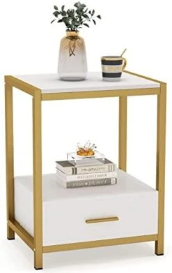 Tribesigns 25 Inch Tall Gold Nightstands With Drawers And Storage Shelf, Modern Bedside Table End Table Side Table For Bedroom, Living Room (1 Pc, Gold And White) 13 Tribesigns 25 Inch Tall Gold Nightstands With Drawers And Storage Shelf, Modern Bedside Table End Table Side Table For Bedroom, Living Room (1 Pc, Gold And White) -Best Furniture Store 41pbVJUMllL. AC