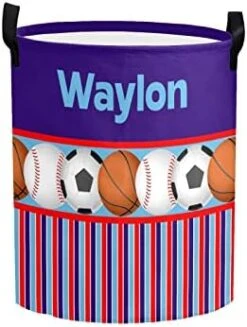 Personalized Laundry Basket Hamper,Ball Sport 11,Collapsible Storage Baskets With Handles For Kids Room,Clothes, Nursery Decor -Best Furniture Store 41pmKR3yAeL. AC