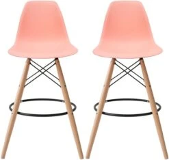 2xhome - Set Of Two (2) -Black- 25" Seat Height Molded Plastic Modern Counter Stools With Backs And Armless Natural Legs Wood Eiffel Legs Dowel-Leg 26 2xhome - Set Of Two (2) -Black- 25" Seat Height Molded Plastic Modern Counter Stools With Backs And Armless Natural Legs Wood Eiffel Legs Dowel-Leg -Best Furniture Store 41q0dzaR7nL. AC