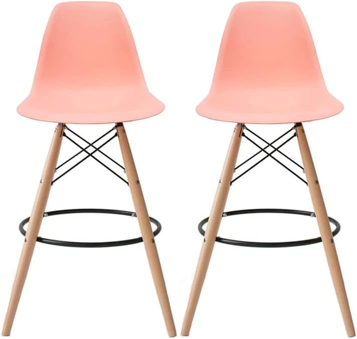 2xhome - Set Of Two (2) -Black- 25" Seat Height Molded Plastic Modern Counter Stools With Backs And Armless Natural Legs Wood Eiffel Legs Dowel-Leg 12 2xhome - Set Of Two (2) -Black- 25" Seat Height Molded Plastic Modern Counter Stools With Backs And Armless Natural Legs Wood Eiffel Legs Dowel-Leg - Image 12