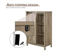 HOMCOM Sideboard Sideboard With 2 Shelves And MDF Frame And Particle Boards Imitation Wood Veining Grey Metal Black 5 HOMCOM Sideboard Sideboard With 2 Shelves And MDF Frame And Particle Boards Imitation Wood Veining Grey Metal Black -Best Furniture Store 41qKZzLiO6L