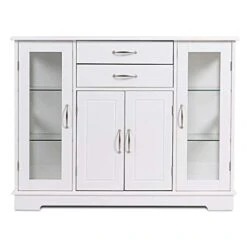Giantex Sideboard Buffet Server Storage Cabinet W/ 2 Drawers, 3 Cabinets And Glass Doors For Kitchen Dining Room Furniture Cupboard Console Table (White) 15 Giantex Sideboard Buffet Server Storage Cabinet W/ 2 Drawers, 3 Cabinets And Glass Doors For Kitchen Dining Room Furniture Cupboard Console Table (White) -Best Furniture Store 41qPb4lmI0L