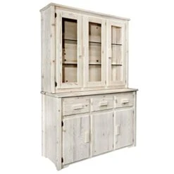 Montana Woodworks Homestead Collection China Hutch & Sideboard, Clear Lacquer Finish