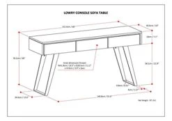 SIMPLIHOME Lowry Solid Acacia Wood And Metal 60 Inch Wide Console Table Inrial Console Sofa Table In Rustic Natural Aged Brown -Best Furniture Store 41qSUGmvU8L