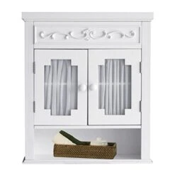 Elegant Home Fashions Lisbon Removable Wooden Wall Cabinet With Drapery-Lined Doors, White 9 Elegant Home Fashions Lisbon Removable Wooden Wall Cabinet With Drapery-Lined Doors, White -Best Furniture Store 41qa4FrRvZL
