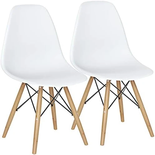 GOFLAME DSW Dining Chairs, Shell Plastic Chairs With Wood Legs, Modern Style Armless Chairs For Living Room Kitchen Bedroom, Eiffel DSW Style Side Chairs With Ergonomic Backrest Set Of 4, Black 9 GOFLAME DSW Dining Chairs, Shell Plastic Chairs With Wood Legs, Modern Style Armless Chairs For Living Room Kitchen Bedroom, Eiffel DSW Style Side Chairs With Ergonomic Backrest Set Of 4, Black - Image 9