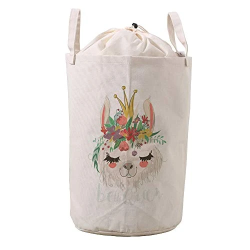 LifeCustomize Large Laundry Basket Hamper Floral Rabbit Bunny Collapsible Drawstring Round Clothing Storage Baskets Nursery Baby Toy Organizer 8 LifeCustomize Large Laundry Basket Hamper Floral Rabbit Bunny Collapsible Drawstring Round Clothing Storage Baskets Nursery Baby Toy Organizer - Image 8
