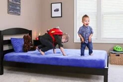 Made In The USA Kids Plush 7-inch Memory Foam Twin Mattress, Shredded Foam Pillow, And Teddy Bear For Day/Trundle/Bunk Bed - (Blue) -Best Furniture Store 41rXtUb07TL