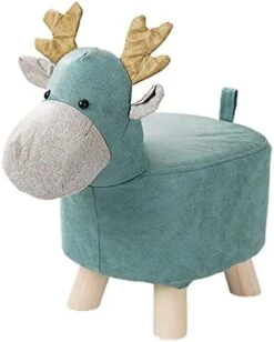 Gazechimp Animal Footstool, Foot Rest With Wooden Legs, Cute Storage Multifunctional Cartoon Sofa Tea Stool, Kids Stool For Bedroom Playroom Guest Rooms, Gray -Best Furniture Store 41rlG3WVVlL. AC