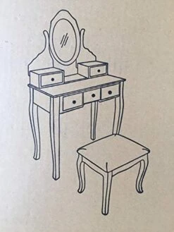 Wood Make-Up Vanity Table Set (White) 8 Wood Make-Up Vanity Table Set (White) -Best Furniture Store 41rpnKVqkML