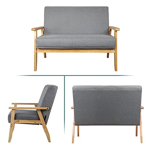 Homajor Small Loveseat,Loveseat Sofa,Small Couches For Small Spaces,Sofa Couch,Fabric Loveseat Sofa Couch For Living Room Bedroom,Grey 5 Homajor Small Loveseat,Loveseat Sofa,Small Couches For Small Spaces,Sofa Couch,Fabric Loveseat Sofa Couch For Living Room Bedroom,Grey - Image 5