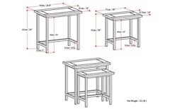 SIMPLIHOME Skyler SOLID MANGO WOOD And Metal 25 Inch Wide Rectangle Nesting 2 Pc Side Table In Dark Cognac Brown, Fully Assembled, For The Living Room And Bedroom -Best Furniture Store 41rtitup70L
