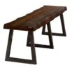 BOWERY HILL Industrial Wood/Metal Dining Bench In Gray/Natural