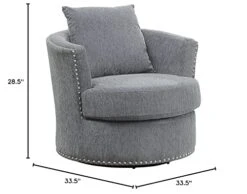 Lexicon Winona Swivel Chair, Gray