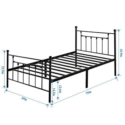 Twin Bed Frame And Versatile Nightstands Set Of 2, Platform With Headboard,Night Stands Side End Tables With Storage Drawers For Bedroom, Living Room, Easy Assemble, Black+Brown 2 Twin Bed Frame And Versatile Nightstands Set Of 2, Platform With Headboard,Night Stands Side End Tables With Storage Drawers For Bedroom, Living Room, Easy Assemble, Black+Brown - Image 2