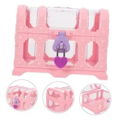 4pcs Treasure Chest Clothing Treasure Chest Props Treasure Chest Crystal Treasure Chest Toy Child Apparel Pink Plastic -Best Furniture Store 41sKS1Uck3L