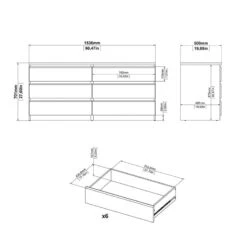 3PC Set Engineered Wood With 2 Nightstands And 1 Double Dresser In White Gloss 9 3PC Set Engineered Wood With 2 Nightstands And 1 Double Dresser In White Gloss -Best Furniture Store 41sMbRl5zLL