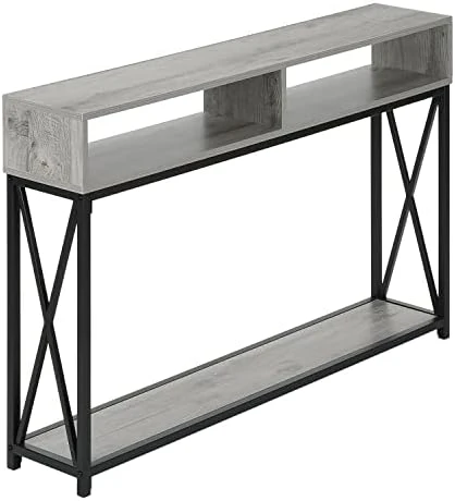 Monarch Specialties 3572 Accent Table, Console, Entryway, Narrow, Sofa, Living Room, Bedroom, Metal, Laminate, Grey, Black, Contemporary, Modern Table-48 Hall, 47.25" L X 9" W X 30.5" H 4 Monarch Specialties 3572 Accent Table, Console, Entryway, Narrow, Sofa, Living Room, Bedroom, Metal, Laminate, Grey, Black, Contemporary, Modern Table-48 Hall, 47.25" L X 9" W X 30.5" H - Image 4