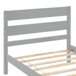 WIJCK Twin Bed With Headboard And Footboard Grey -Best Furniture Store 41sY07KmqfL