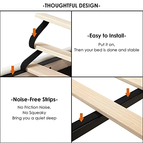 Ull Upholstered Smart LED Bed Frame With Adjustable Elegant Flowers Headboard, Platform Bed Frame Full Size With Wooden Slats Support, No Box Spring Needed, Easy Assembly, Beige 4 Ull Upholstered Smart LED Bed Frame With Adjustable Elegant Flowers Headboard, Platform Bed Frame Full Size With Wooden Slats Support, No Box Spring Needed, Easy Assembly, Beige - Image 4