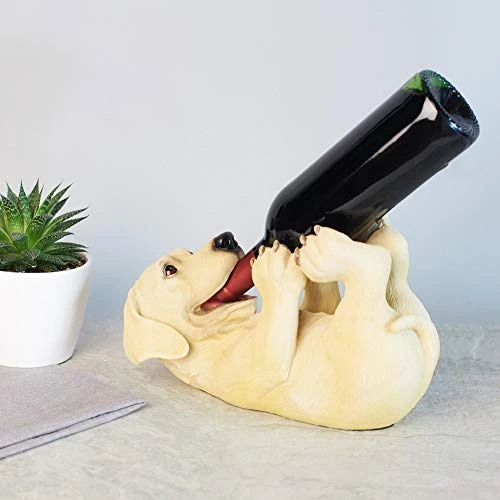 True Lab Playful Pup Bottle Holder For Tabletop And Countertop, Animal Wine Rack, Set Of 1, Yellow 3 True Lab Playful Pup Bottle Holder For Tabletop And Countertop, Animal Wine Rack, Set Of 1, Yellow - Image 3