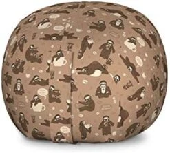 Ambesonne Zebra Print Storage Toy Bag Chair, Striped Zebra Animal Print Nature Wildlife Inspired Simplistic Illustration, Stuffed Animal Organizer Washable Bag, Small Size, White Charcoal -Best Furniture Store 41t0Ml YcfL. AC