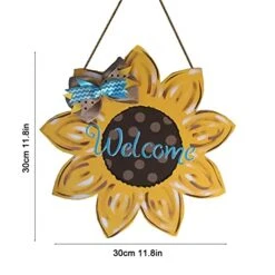 MatureGirl Wooden Listing Border New Creative Wall Decoration Wall Decoration Sunflower Summer Doorplate Farmhouse Christmas Decorations For The Home (Yellow, One Size) -Best Furniture Store 41t9IqVCP9L