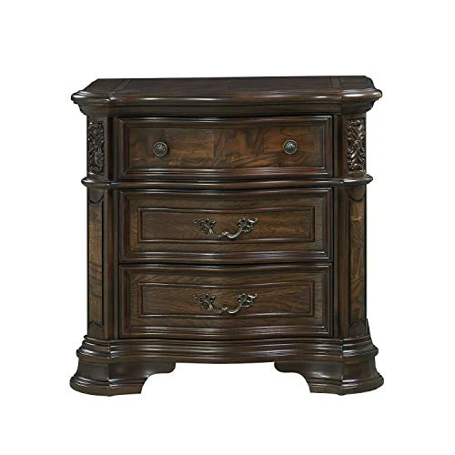 Steve Silver Royale W/USB And Pwr Outlet Nightstand, 30" L X 18.75" W X 29.5" H, Traditional Brown Cherry 1 Steve Silver Royale W/USB And Pwr Outlet Nightstand, 30" L X 18.75" W X 29.5" H, Traditional Brown Cherry