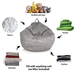 Delmach Bean Bag Chair Cover (No Filler) | Bird's Nest Shape | Adult Size | Microsuede | Stuffed Animal Storage For Kids Or Memory Foam| Double Stitched | Durable Zipper | Soft Premium 10 Delmach Bean Bag Chair Cover (No Filler) | Bird's Nest Shape | Adult Size | Microsuede | Stuffed Animal Storage For Kids Or Memory Foam| Double Stitched | Durable Zipper | Soft Premium -Best Furniture Store 41tQhSIw3cL
