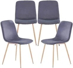 Beaugreen Velvet Dining Chairs Set Of 4 Modern Dining Room & Kitchen Chairs Side Chair With Metal Legs For Home & Kitchen(Blue) -Best Furniture Store 41tXEsIHsyL. AC