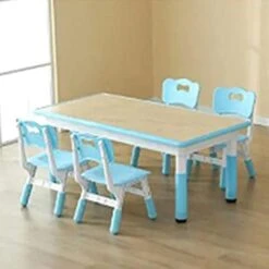 HAPPYMATY Kids Table And 4 Chairs Set, Children Study Desk, Toddler Activity Table, Height Adjustable Desk Painting Desktop Toddler Furniture 19 HAPPYMATY Kids Table And 4 Chairs Set, Children Study Desk, Toddler Activity Table, Height Adjustable Desk Painting Desktop Toddler Furniture -Best Furniture Store 41tm42CMaL. AC