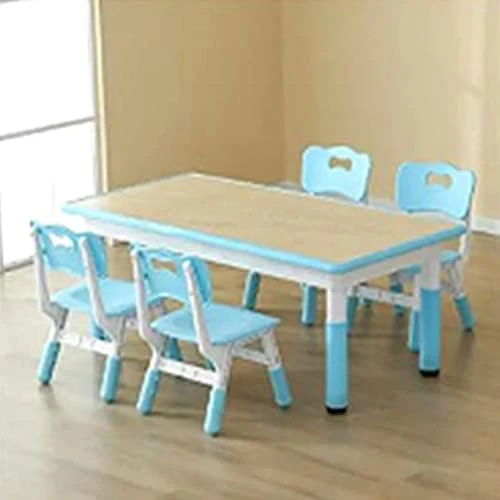 HAPPYMATY Kids Table And 4 Chairs Set, Children Study Desk, Toddler Activity Table, Height Adjustable Desk Painting Desktop Toddler Furniture 10 HAPPYMATY Kids Table And 4 Chairs Set, Children Study Desk, Toddler Activity Table, Height Adjustable Desk Painting Desktop Toddler Furniture - Image 10