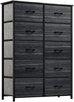 10-Drawer Dresser, Fabric Storage Tower, Tall Dresser For Bedroom, Living Room, Hallway, Closets, Sturdy Steel Frame, Wooden Top, Easy Pull Fabric Bins -Best Furniture Store 41tv5pbjVLL. AC