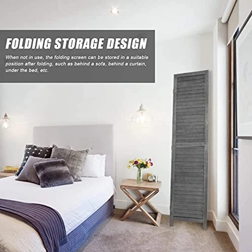 Room Dividers 3 Panel Partition Room Dividers 5.6 Ft Tall Privacy Wall Foldable Room Divider Privacy Screen Wood Screen Room Separator For Home Office Bedroom Restaurant , Gray 3 Room Dividers 3 Panel Partition Room Dividers 5.6 Ft Tall Privacy Wall Foldable Room Divider Privacy Screen Wood Screen Room Separator For Home Office Bedroom Restaurant , Gray - Image 3