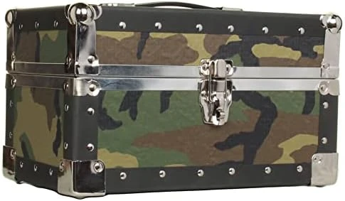 Summer Camp And College Dorm Mini Storage Trunk Organizer Keepsake Box Treasure Chest Footlocker Size 14" L X 8" H X 8" W Light Blue 5 Summer Camp And College Dorm Mini Storage Trunk Organizer Keepsake Box Treasure Chest Footlocker Size 14" L X 8" H X 8" W Light Blue - Image 5