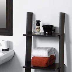 Zenna Home Ladder Style Bathroom Linen Tower, Espresso -Best Furniture Store 41uGFm5TGCS