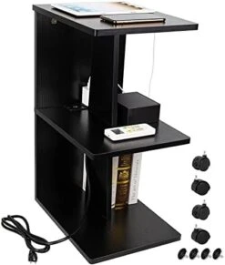YAKANJ End Table With Charging Station,Stylish Narrow End Table With USB Ports And Outlets,Cute Rolling Nightstand Bedside Table For Any Space Couch Sofa Side Table For Living Room Bedroom-Black 10 YAKANJ End Table With Charging Station,Stylish Narrow End Table With USB Ports And Outlets,Cute Rolling Nightstand Bedside Table For Any Space Couch Sofa Side Table For Living Room Bedroom-Black -Best Furniture Store 41uJMkXpX6L. AC