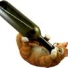 World Of Wonders Orange Tabby Cat Decorative Wine Bottle Holder | Wine Bottle Holder For Cabinet | Cat Mom Wine Accessories | Cat Statues Resin Table Top Wine Holders - 9"