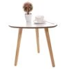 JAXPETY Modern Triangle Side Table Coffee Table, Wooden End Table For Small Space Magazines, Books And Plants With Solid Wood Legs, White