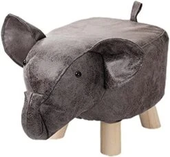 Gazechimp Animal Footstool, Foot Rest With Wooden Legs, Cute Storage Multifunctional Cartoon Sofa Tea Stool, Kids Stool For Bedroom Playroom Guest Rooms, Gray -Best Furniture Store 41ub 2OKWhL. AC