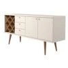 Manhattan Comfort Utopia Sideboard Buffet Stand, Off Off White And Maple Cream