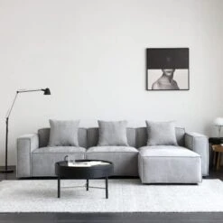 Acanva Luxury Modular Sectional Living Room Sofa Set, Modern Minimalist Style Couch With Ottoman And Chaise, L-Shape, Grey 9 Acanva Luxury Modular Sectional Living Room Sofa Set, Modern Minimalist Style Couch With Ottoman And Chaise, L-Shape, Grey -Best Furniture Store 41us1dPgX4L