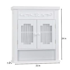 Elegant Home Fashions Lisbon Removable Wooden Wall Cabinet With Drapery-Lined Doors, White 7 Elegant Home Fashions Lisbon Removable Wooden Wall Cabinet With Drapery-Lined Doors, White -Best Furniture Store 41uuh5KZfJL